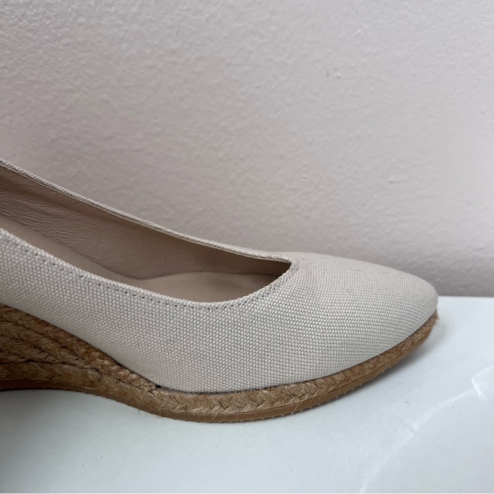 Roses Canvas V Cut Espadrille Wedges - Picture 5 of 16